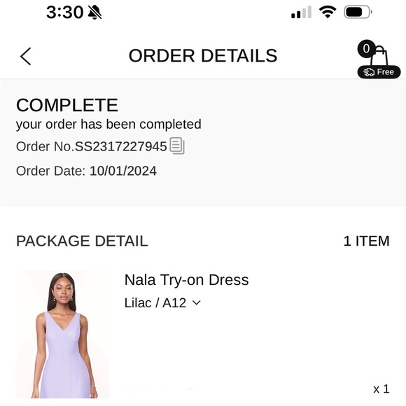 Azazie Lilac Sleeveless V-Neck Gown - Picture 10 of 10